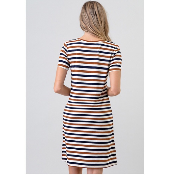 Ultra Soft & Stretchy Striped T-shirt Tunic Dress NWT - Picture 5 of 5